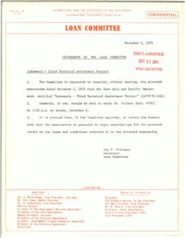 Loan Committee Memos and Special Committee Minutes - 1971 - Volume 1