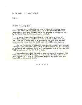 Black's Trip to Africa - March through April 1958