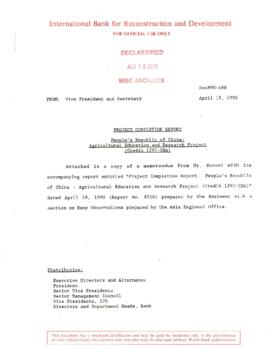 China - Agricultural Education and Research Project - PCR Files - 1v