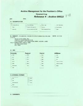 President Wolfensohn - Briefing Book for President's Meetings and Events - Corporate Management -...