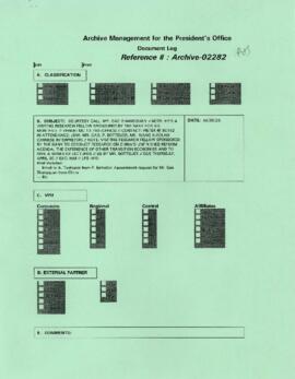 President Wolfensohn - Briefing Book for President's Meetings and Events - Courtesy Call - Gao Sh...