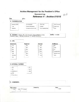 President Wolfensohn - Briefing Book for President's Meetings and Events - Mr John Colonghi - Nat...