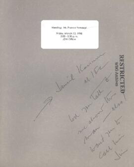 President Wolfensohn - Briefing Book for President's Meetings and Events - Franco Fornasari - Mar...