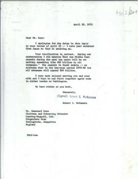 President's papers - Robert S. McNamara Chronological files - (outgoing) - Chrons 34