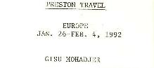 President Lewis T Preston Travel - Gisu Mohadjer - Europe, France and England - January 26 - Febr...