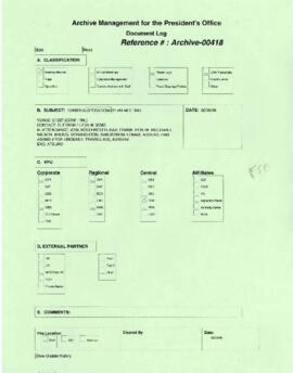 President Wolfensohn - Briefing Book for President's Meetings and Events - Banking Operations Pla...