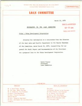 Special Loan Committee Meeting - Minutes and Memos - 1970 - (March)