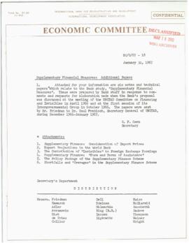 Irving Friedman UNCTAD Files: Economic Committee Memos on Supplementary Finance - Memos on supple...