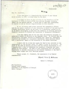 President Robert McNamara Chronological files - (outgoing) - Chrons 80