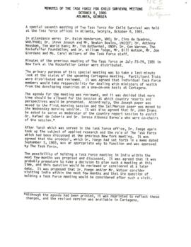 Task Force for Child Survival - Minutes of the Task Force - February 11 - 12, 1986