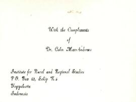 The Transmigration Village of Suka Negara (1953) - Agoes Setyajie - Report Series R.13 - April 19...
