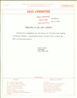Special Loan Committee Meeting - Minutes and Memos - 1970 - (April - May)