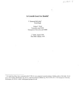 Is Growth Good for Health - Research Paper - 1999