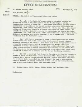 Bela Balassa's chron files - November 1981