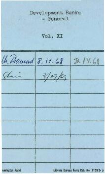 Operational - Development Banks - General - Correspondence - Volume 11