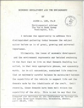 Lee, James - Articles and Speeches (1971 - 1978)