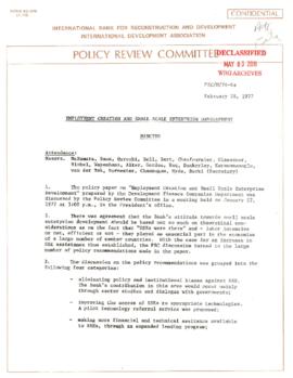 Development Policy - Policy Review Committee [PRC] - Employment Creation and Small Scale Developm...