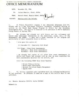Masood Ahmed - Chronological File - July to December 1984