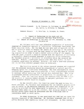 President Clausen's Personal Files on Managing Committee - Minutes 05