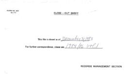 United Nations - ERIU - World Health Organization [WHO] 1981 / 1983 Correspondence - Volume 1