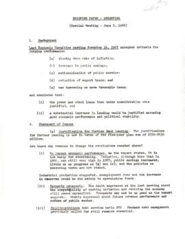 Economic Committee Papers - Argentina - Briefing Paper - Special Meeting