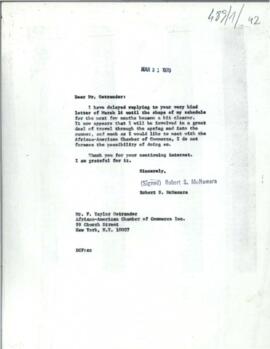 President's papers - Robert S. McNamara IPA Chronological files (outgoing) - Chrons 01