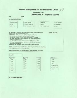 President Wolfensohn - Briefing Book for President's Meetings and Events - Prime Minister - Also ...