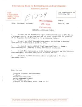 Hungary - Petroleum Project - Loan Committee Project File