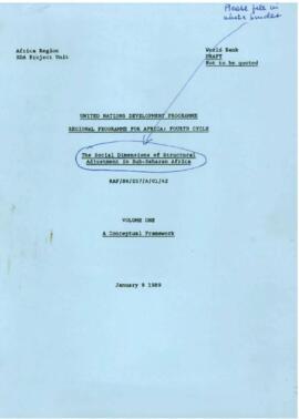 Social Dimensions of Structural Adjustment in Sub-Saharan Africa - Reports