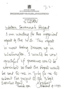 Clausen Papers - International Fund for Agricultural Development (IFAD)  - Correspondence 01