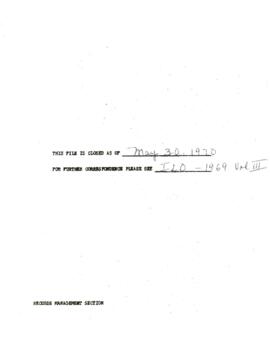 Bank Administration and Policy - International Labor Organization [ILO] - 1969 / 1971 Corresponde...