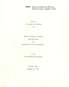 President Conable travel files: Kenya, Zambia, Tanzania, February 5-20, 1987 - Correspondence