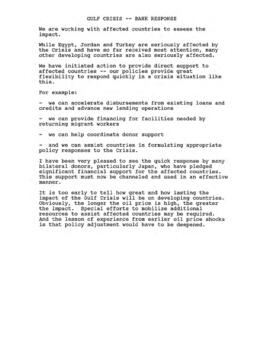 Liaison files : Gulf crisis - Correspondence 01