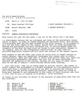 Population, Health and Nutrition [PHN] - Zambia - General - 1993 Correspondence - Volume 1