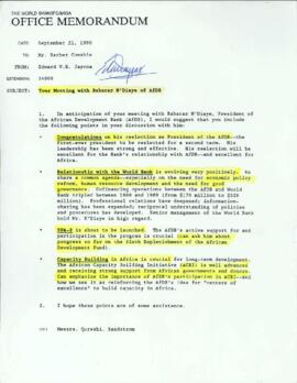 President Barber Conable - Liaison Files - African Development Bank [AFDB] - Correspondence - Vol...
