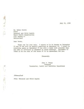 Maternal and Child Health - Correspondence