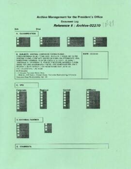 President Wolfensohn - Briefing Book for President's Meetings and Events - Corporate Management -...