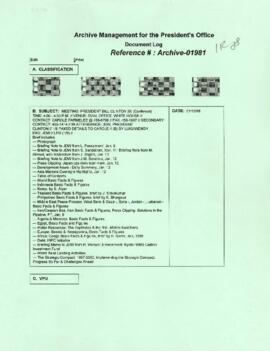 President Wolfensohn - Briefing Book for President's Meetings and Events - President Bill Clinton...