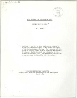 Minhas, B. S. - Articles and Speeches (1971)