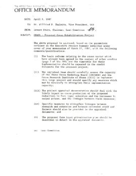 Ghana - Cocoa Rehabilitation Project - Loan Committee Project File
