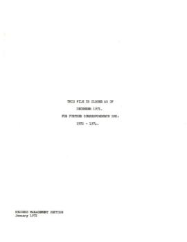 Bank Administration and Policy - Expropriation and Compensation - 1969 / 1971 Correspondence;