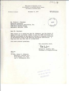 American Urological Association lecture, October 17, 1977 - Correspondence 01