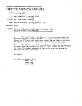Tea Factory Project (01) - Loan 0993 - Kenya - P001239 - Correspondence - Drafts