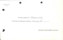 Research Projects - General 1975 / 1977 Correspondence - Volume 5