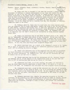 Records of President Robert S. McNamara President's Council minutes - Minutes 09