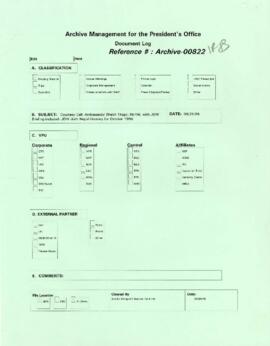 President Wolfensohn - Briefing Book for President's Meetings and Events - Courtesy Call - Ambass...