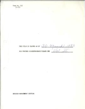 Operations - Research 1972 / 1974 Correspondence - Volume 3