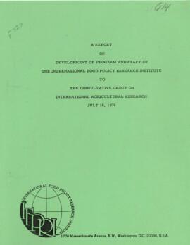 CGIAR - G-14 - Internationa Food Policy Research Institute (IFPRI) - Documents 01