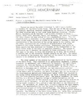 Economic Committee Papers - Colombia - Mission to Colombia for IBRD / FAO / ICO World Coffee Stud...
