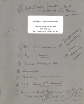 President Wolfensohn - Briefing Book for President's Meetings and Events - Breakfast Meeting - Mi...